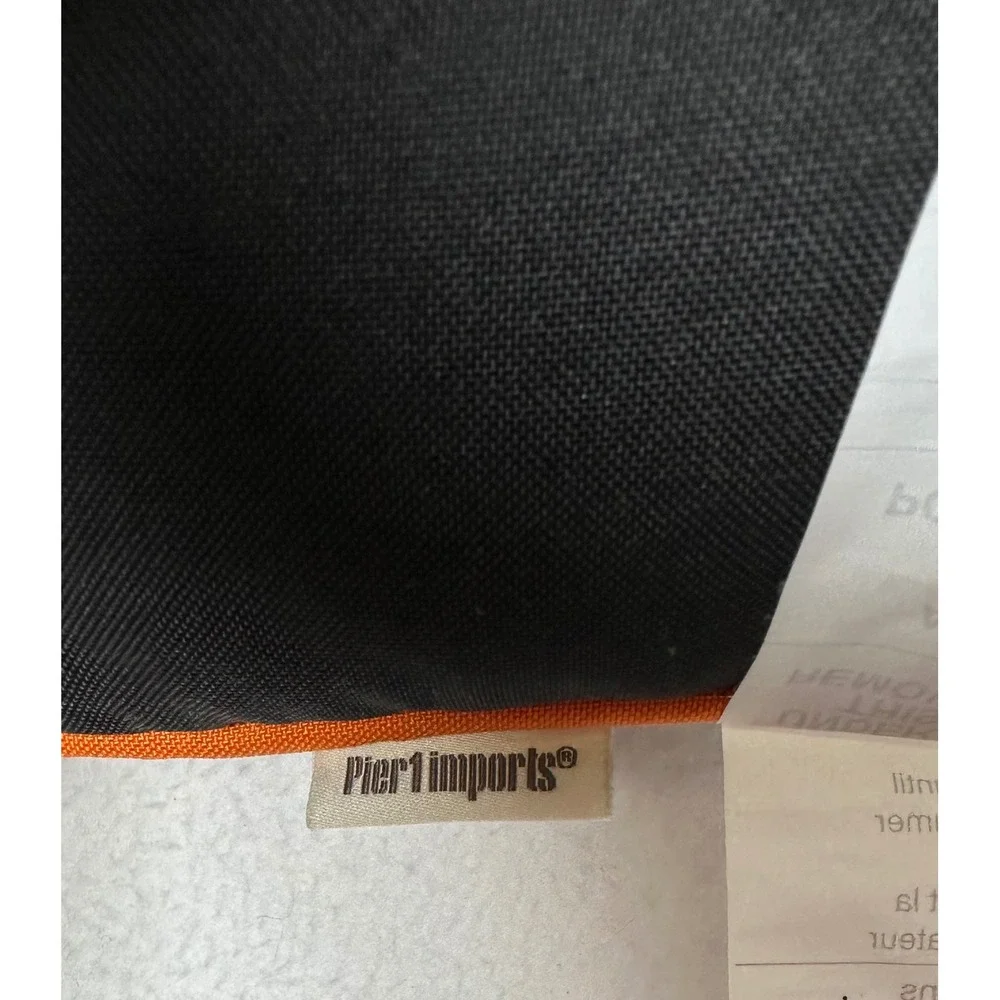 Pier 1 Halloween Jack O Lantern Top Hat Embroidered Pillow 16x16 Black